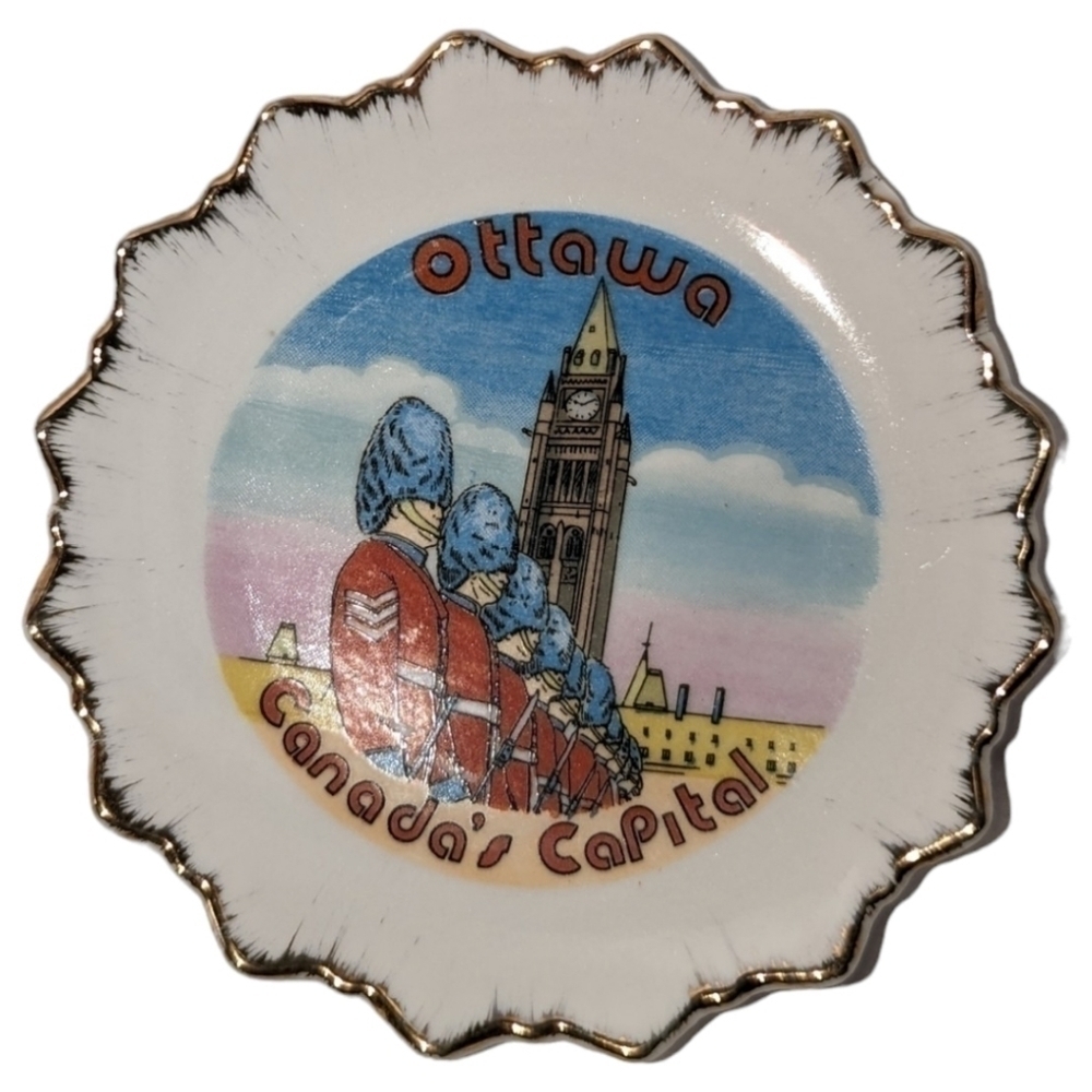 Vintage Ottawa Canada Capital City Gift Shop Decorative Souvenir Plate - 3.5"